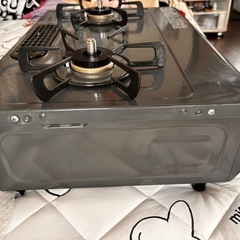 ふた口ガスコンロ（都市ガス用）ガスホース1m付き の画像