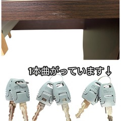 NO.2532 両袖机 デスク 事務机 ダークブラウン 幅180cm 鍵付き オフィス 家具 中古の画像