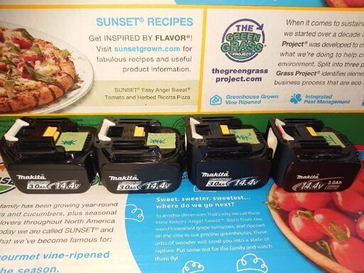 日程追記【特筆する美品】マキタ★14.4Vの中古バッテリー（3A）合計4個セット