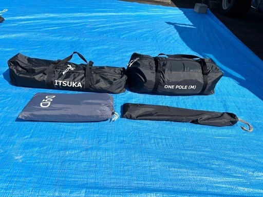 DODワンポールテントM T5-47-TN（３回使用） 、グランドシート（新品） ワンポールテントM（タン） T5-47-TN - DOD（ディーオーディー