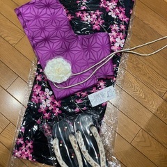 浴衣帯セット　コサージュ帯締め　未使用品　下駄はオマケの画像