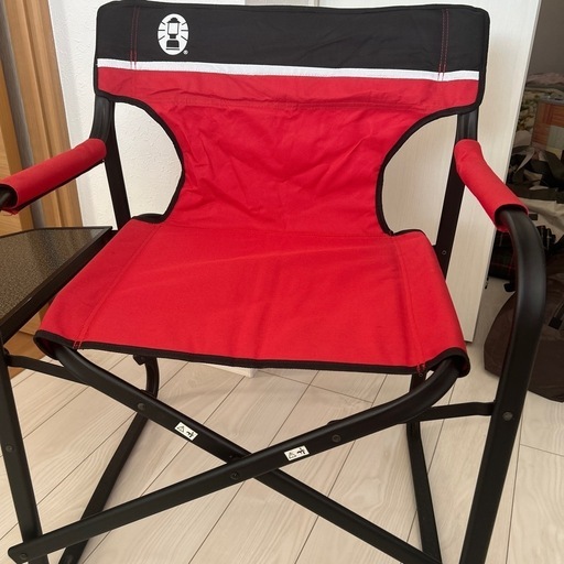 Coleman ウッドチェア　サイドテーブル付 人気 コールマン サイドテーブル付きチェアー Coleman ウッドチェア