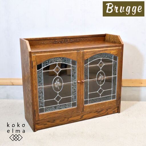 三越家具 ブルージュ/Brugge ステンドグラス カップボード 120cm 三越家具 ブルージュ/Brugge ステンドグラス カップボード 120cm