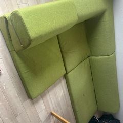 ニトリコーナーソファー　　緑🩵の画像