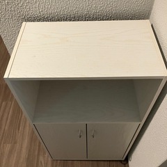 ホワイト木目 キッチン収納 カラーボックスの画像