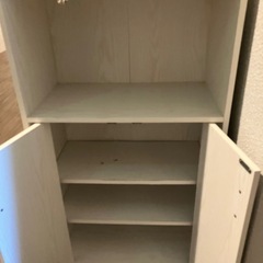 ホワイト木目 キッチン収納 カラーボックスの画像
