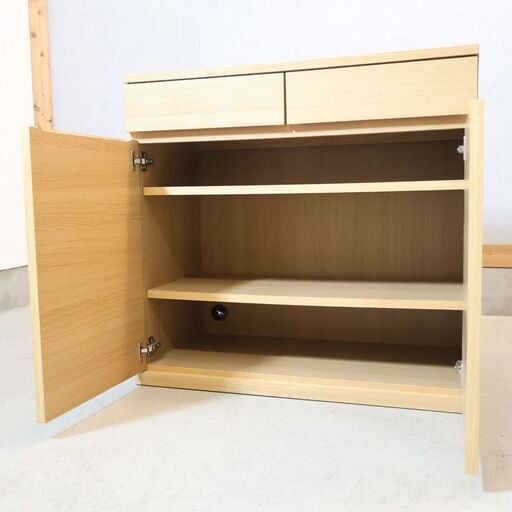 MUJI 無印良品 扉付き 木製キャビネット サイドボード オーク 木製キャビネット 木扉 オーク材突板 | 無印良品