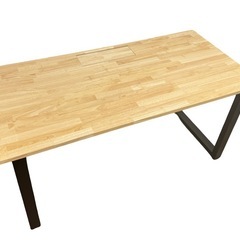 ◯美品 KANADEMONO かなでもの THE TABLE ラバーウッド ナチュラル 配線孔＋トレー ワーク デスク テーブル 中古品■ジモティ姫路の画像