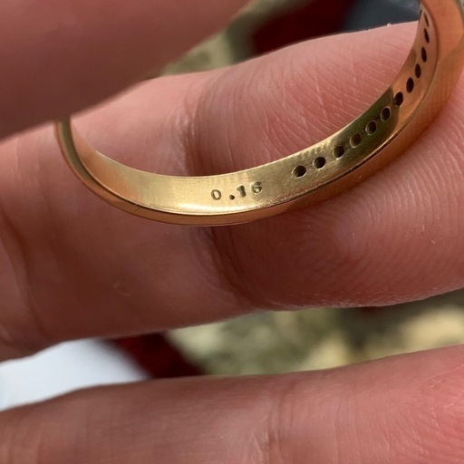 K18 ダイヤモンドリング　 0.16ct 3.8g 約20.5号