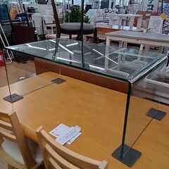 ★リユースのサカイつくば店★TK6049 Francfraｎc ガラステーブル  H39×D51×W90 クリーニング済みの画像