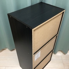 カラーボックス　山善　三段　組立品　ブラウンの画像