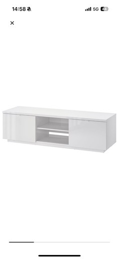 IKEA BYÅS テレビ台 ホワイト 160cm BYÅS ビーオース テレビ台, ハイグロス ホワイト, 160x42x46 cm