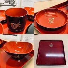 会津漆器 お食い初めセット（九帝王宮 萱野神社）の画像