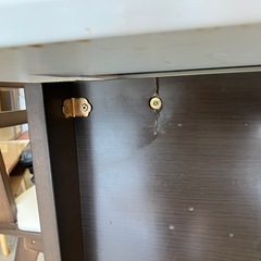 O 2508-061  ダイニングテーブルセット イス2脚 テーブル折りたたみ可能 キズ汚れ有り 現状お渡しの画像