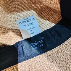 【Athena New York 】リボンハット ベージュ×アイボリーの画像