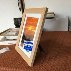 昭和？【写真立3個セット】未使用品 Konica コニカ 木製 ブナ キャビネ コニカカラー機材 額縁 写真立 フォトフレームの画像