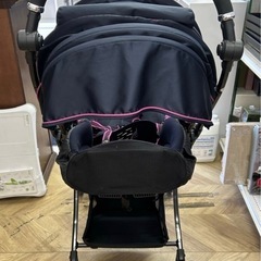 0474 combi コンビ ネムリエ オート4キャスト UF-750 ベビー用品 ベビーカー ブラック パープルの画像