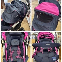 0474 combi コンビ ネムリエ オート4キャスト UF-750 ベビー用品 ベビーカー ブラック パープルの画像