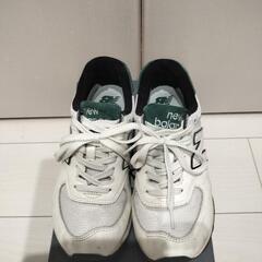ニューバランス U574VX2 ホワイト グリーン レザー New Balance の画像
