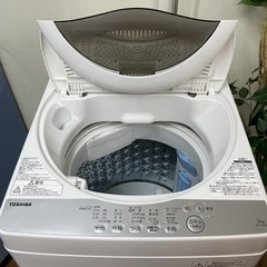R221 ☀️ TOSHIBA 洗濯機（洗濯5.0㎏) 19年製 AW-5G6 ⭐ 動作確認済 ⭐ クリーニング済の画像