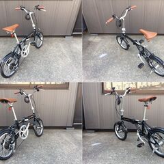 【美品・良品】 CAPTAIN STAG/キャプテンスタッグ　6段シフト/折りたたみ自転車　ブラック　AL-FDB166/YG-1228　16インチ/ワイヤーロック付の画像