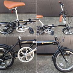 【美品・良品】 CAPTAIN STAG/キャプテンスタッグ　6段シフト/折りたたみ自転車　ブラック　AL-FDB166/YG-1228　16インチ/ワイヤーロック付の画像