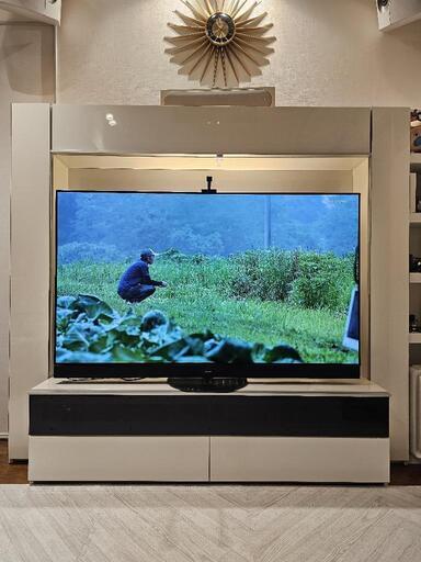 【パモウナ】照明付きテレビボード ホワイト パモウナ】照明付きテレビボード ホワイト