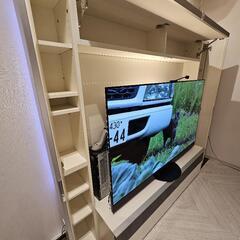 【パモウナ】照明付きテレビボード　ホワイトの画像