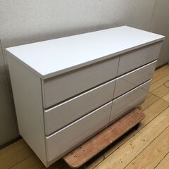 ニトリ チェスト ELEA-1201C-WH ホワイト 幅120cm 6段収納 洋服タンス 収納家具 衣類収納 リビング収納 【糸島市内 送料無料】250802-7の画像