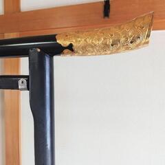 木製 黒塗り　着物衣桁の画像