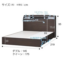 大塚家具・クイーンサイズマットレス（ニトリ・ベッドフレームも付属可）の画像