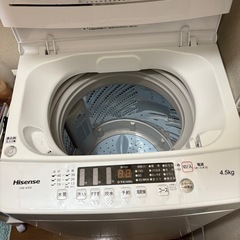 【お盆休みにつき値下げ】2023年製　Hisense 4.5k 洗濯機の画像