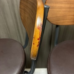 高さ調整可能 バースツール 黒・茶色　２脚セットの画像