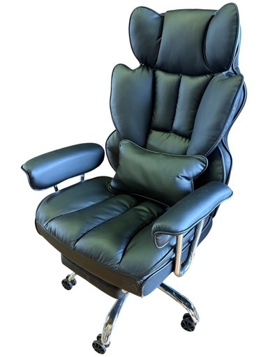 NO.2536 ゲーミングチェア オフィスチェア ブラック オットマン リクライニング 椅子 家具 中古