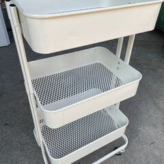 ★清掃済★ 家具 IKEA RSKOG キッチンワゴン イケア ロースコグ キャスター付 H79xW43xD31cmの画像