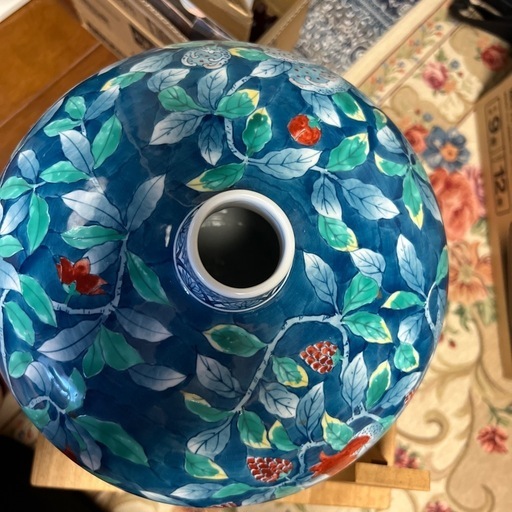 染錦　ざくろ　花瓶