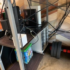 デスク　机　サイド棚有りの画像