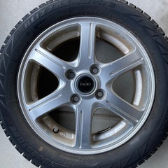 155/65R14 スタッドレスタイヤ+アルミホイール　4本の画像