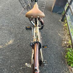 【リサイクルショップどりーむ天保山店】No.360 エコチャリ番号：21876H 自転車  クリーム 20インチ シングルギア (6段切替)の画像