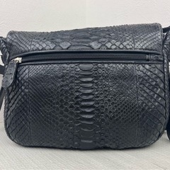定価25万　最高級蛇革　唯一無二のカッコよさ光沢感　パイソン サコッシュ バッグの画像