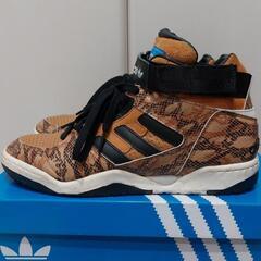 adidas ENFR MID Q34169 アディダス ミッドカット スニーカー スネーク ウィート ブラック 26cm 8インチ 蛇柄 アニマル ベルクロストラップの画像