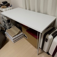 美品 ニトリ デスクプレフェセット(天板118WH/ワイヤーレッグ69WH) の画像