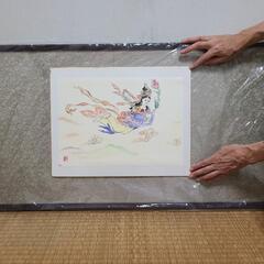 【差し上げます！】大至急【新品】額縁 天女画付(作者不明)書画・日本画・水墨画　額装用の画像
