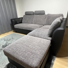 ソファ 3人掛けソファ カウチソファ コーナーソファ 洗える カバーリング ヘッドレスト付き ロータイプ ソファー カウチ コーナーソファー 3人掛け 三人掛け L字 l字 オットマン付き リビング リビングソファの画像