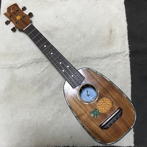 レア Kブランド パイナップルソプラノロングネックウクレレ KK-201PP ソフトケース付