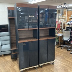 ジモティー限定価格！ S217 ⭐ 高級 シギヤマ家具 壁面テレビボード+サイドキャビネット2点セット 幅140+60+60cm USED 綺麗の画像