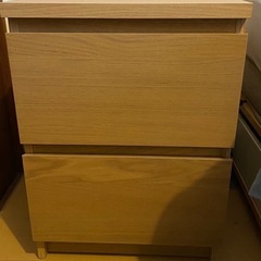 8/20まで 美品 IKEA ベッドサイドテーブル　ウッド(セット)の画像