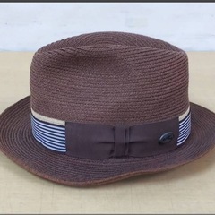 Borsalino ボルサリーノ 18.57 ヘンプ中折れハット レディース イタリア製 サイズ不明(手測りで53～54㎝) 中古 アルコール消毒済の画像