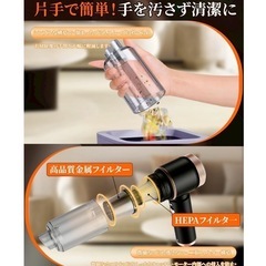 【最終価格】ハンディクリーナー コードレス 車用掃除機 乾湿両用 強力吸引 軽量 高速充電の画像