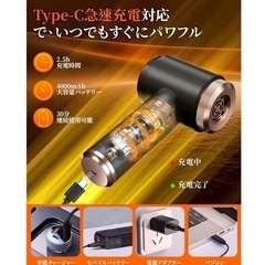 【最終価格】ハンディクリーナー コードレス 車用掃除機 乾湿両用 強力吸引 軽量 高速充電の画像
